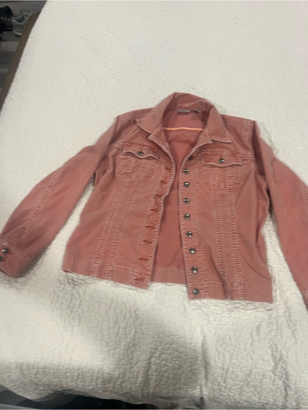 Chico's Dusty Rose Corduroy Jacket - Button Front